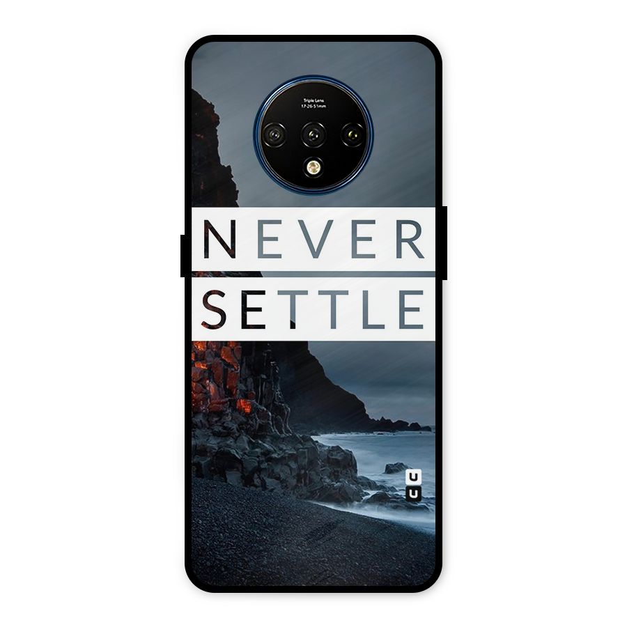Never Settle Dark Beach Metal Back Case for OnePlus 7T