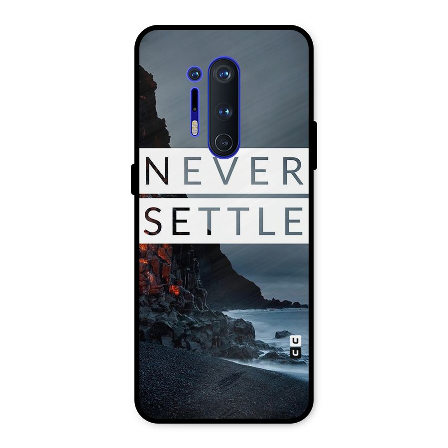 Never Settle Dark Beach Metal Back Case for OnePlus 8 Pro