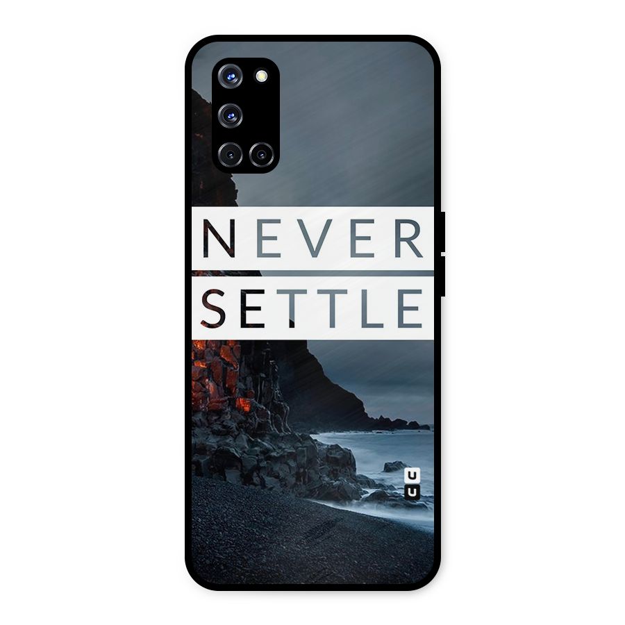 Never Settle Dark Beach Metal Back Case for Oppo A52