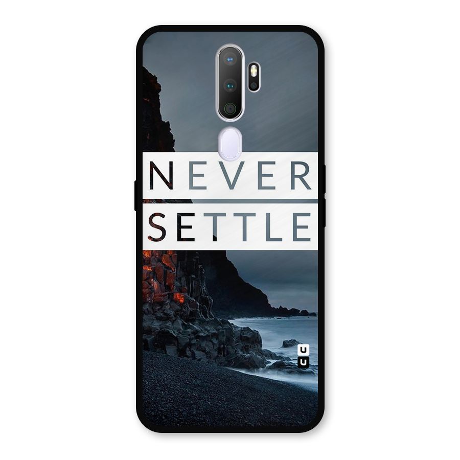 Never Settle Dark Beach Metal Back Case for Oppo A9 (2020)
