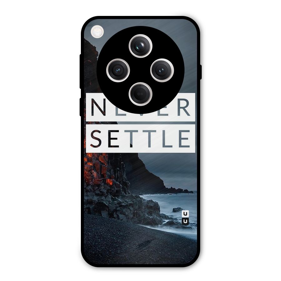 Never Settle Dark Beach Metal Back Case for Oppo Find X8
