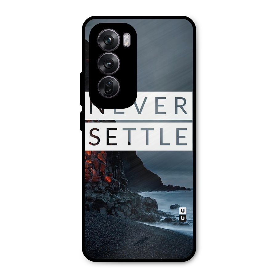 Never Settle Dark Beach Metal Back Case for Oppo Reno12 Pro