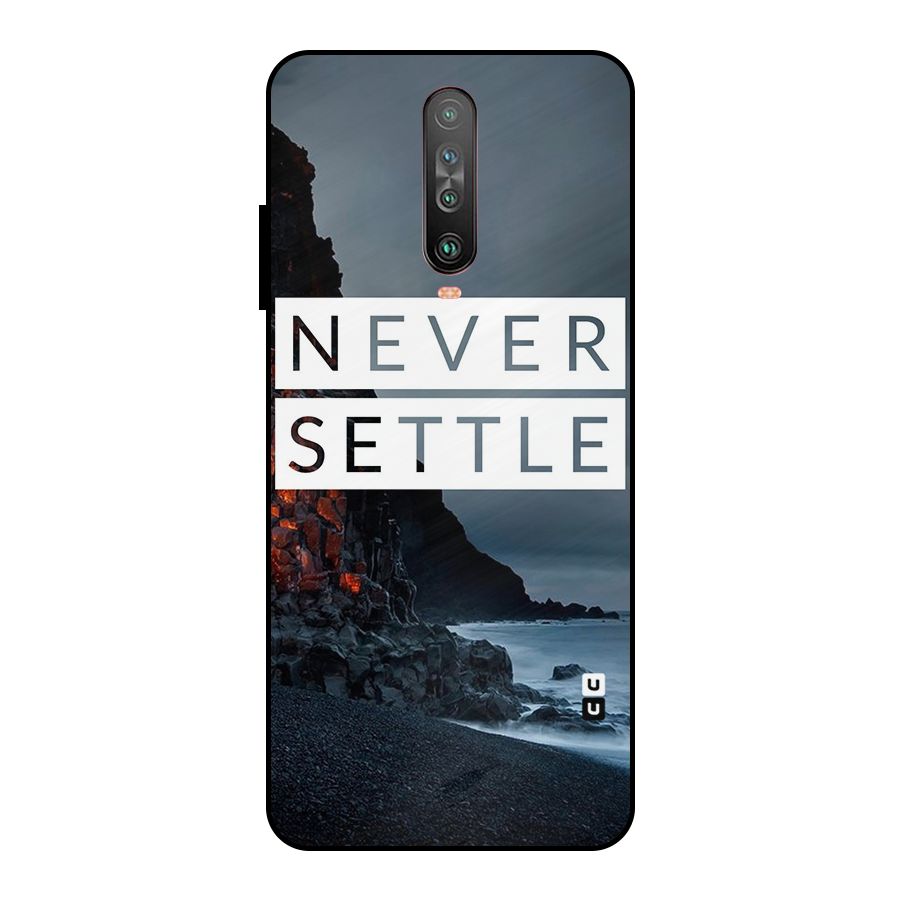 Never Settle Dark Beach Metal Back Case for Poco X2