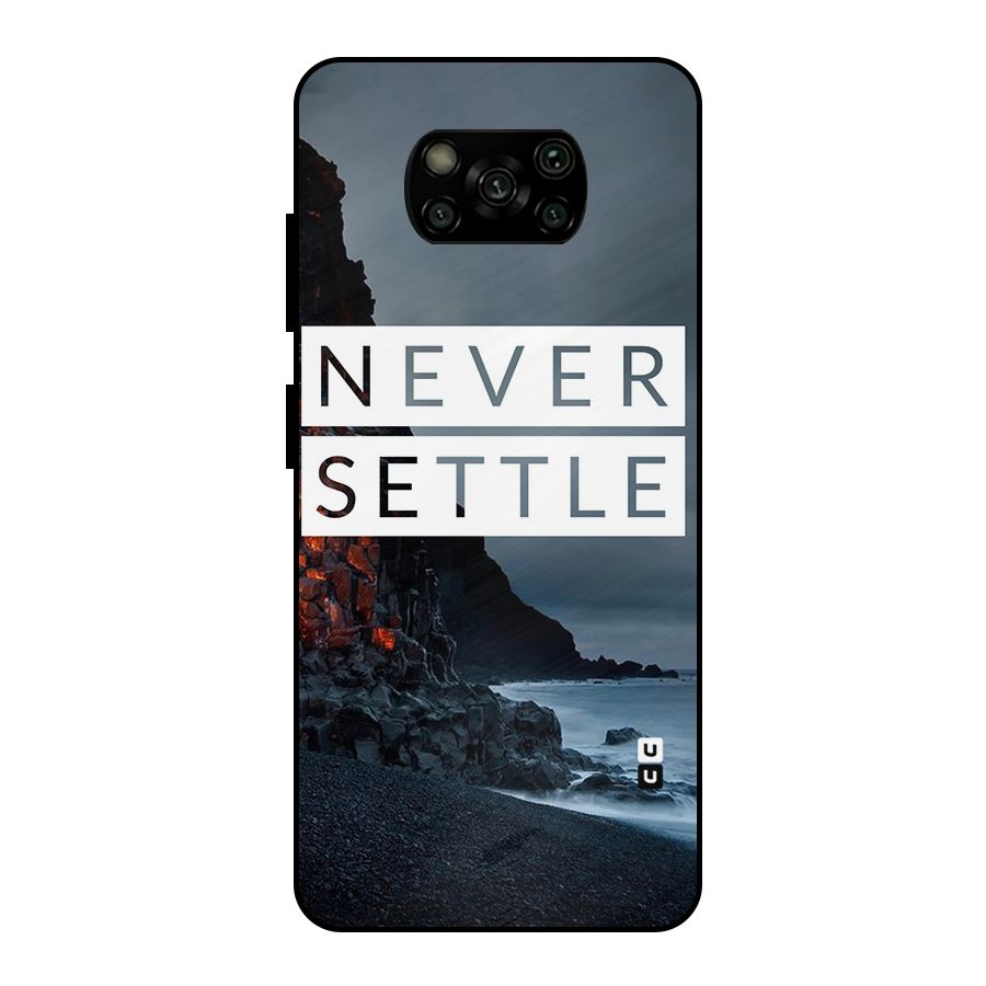 Never Settle Dark Beach Metal Back Case for Poco X3