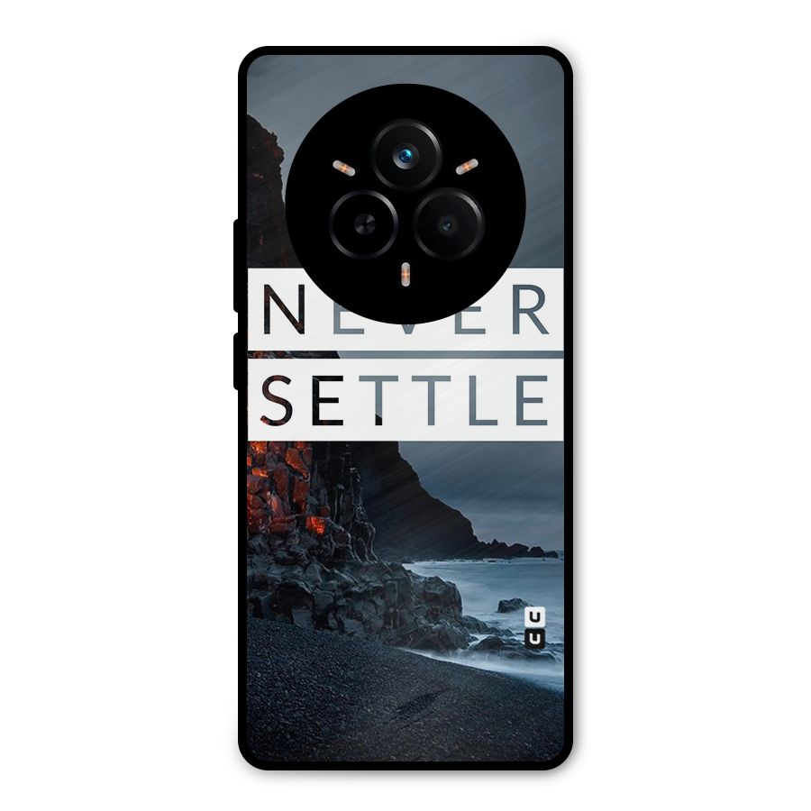 Never Settle Dark Beach Metal Back Case for Realme 14 Pro