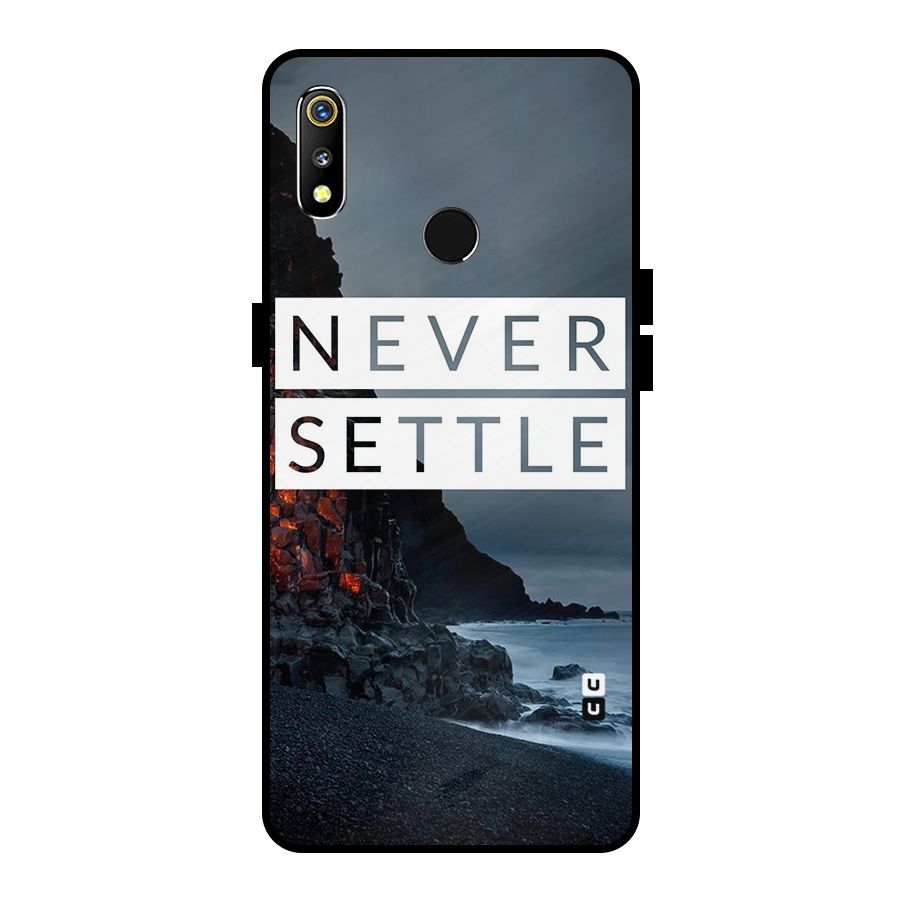 Never Settle Dark Beach Metal Back Case for Realme 3i