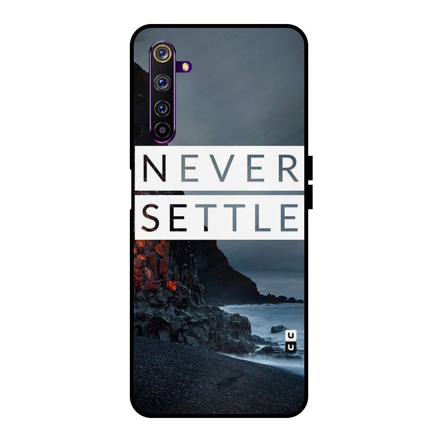 Never Settle Dark Beach Metal Back Case for Realme 6 Pro
