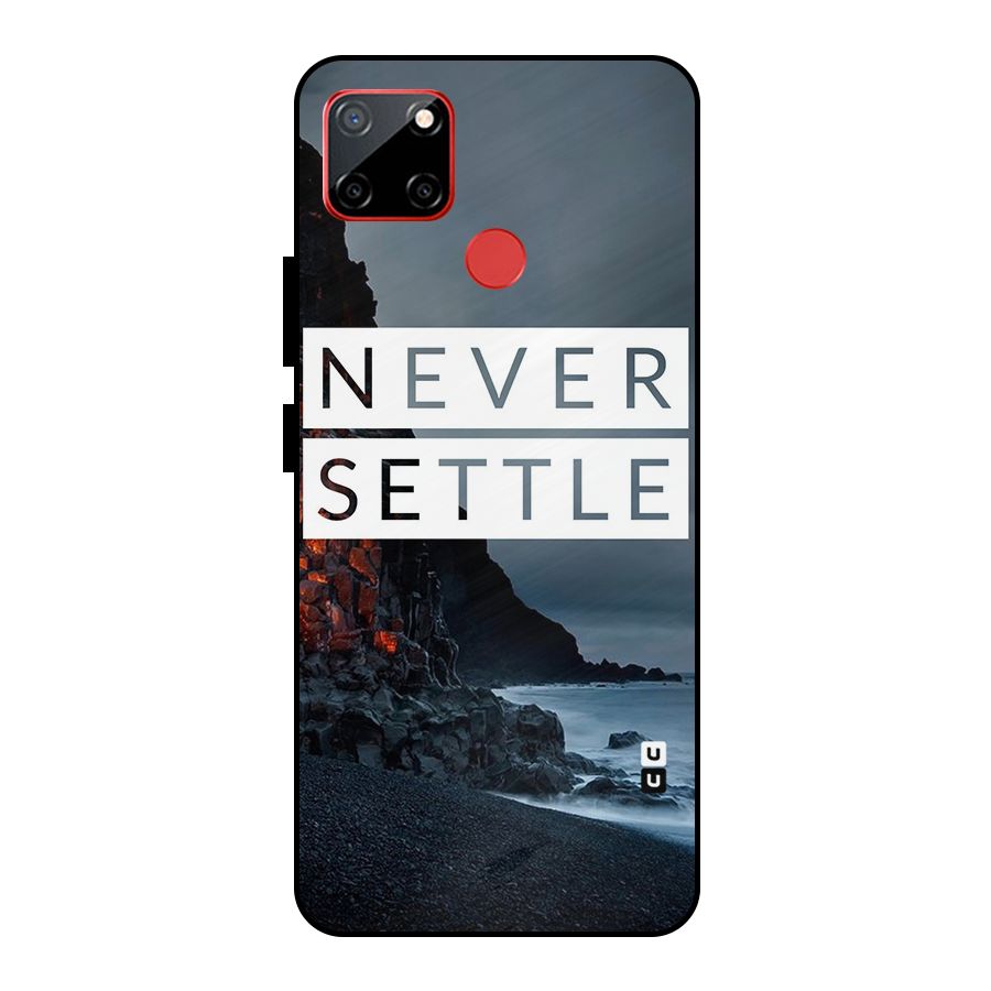 Never Settle Dark Beach Metal Back Case for Realme C12