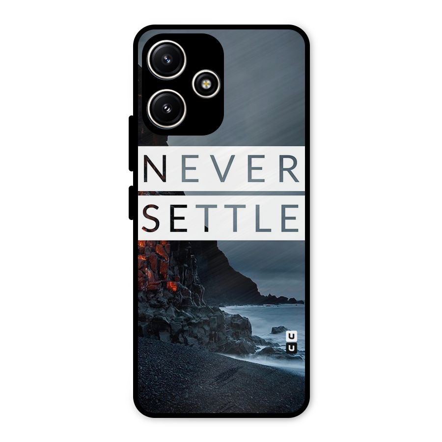 Never Settle Dark Beach Metal Back Case for Redmi 12 5G