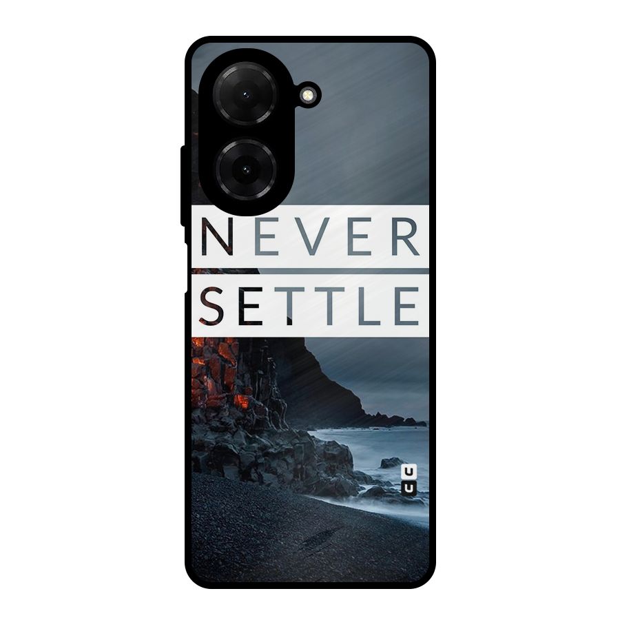 Never Settle Dark Beach Metal Back Case for Redmi A5 4G