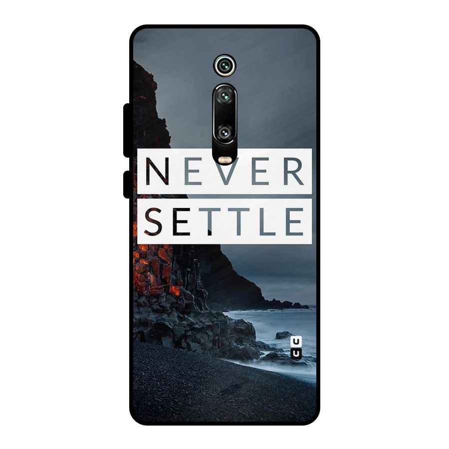 Never Settle Dark Beach Metal Back Case for Redmi K20