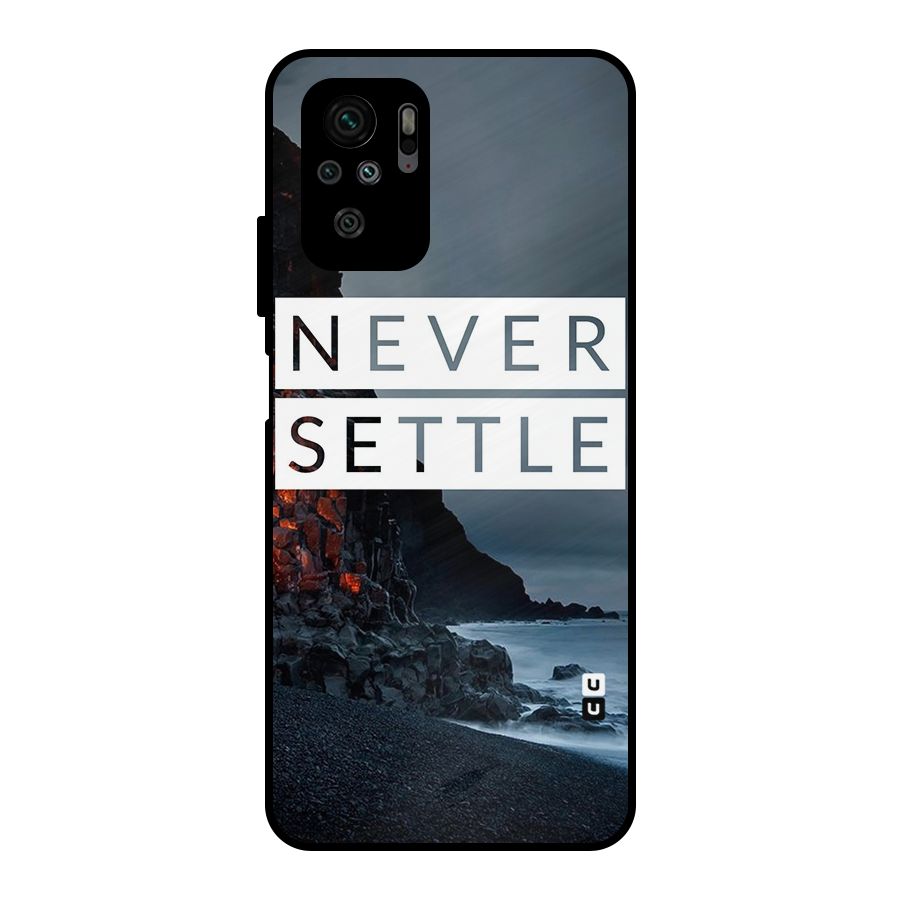 Never Settle Dark Beach Metal Back Case for Redmi Note 10S