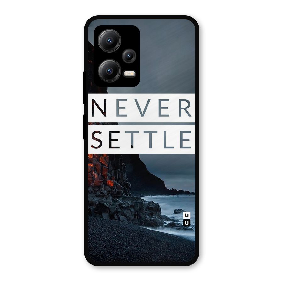 Never Settle Dark Beach Metal Back Case for Redmi Note 12 5G
