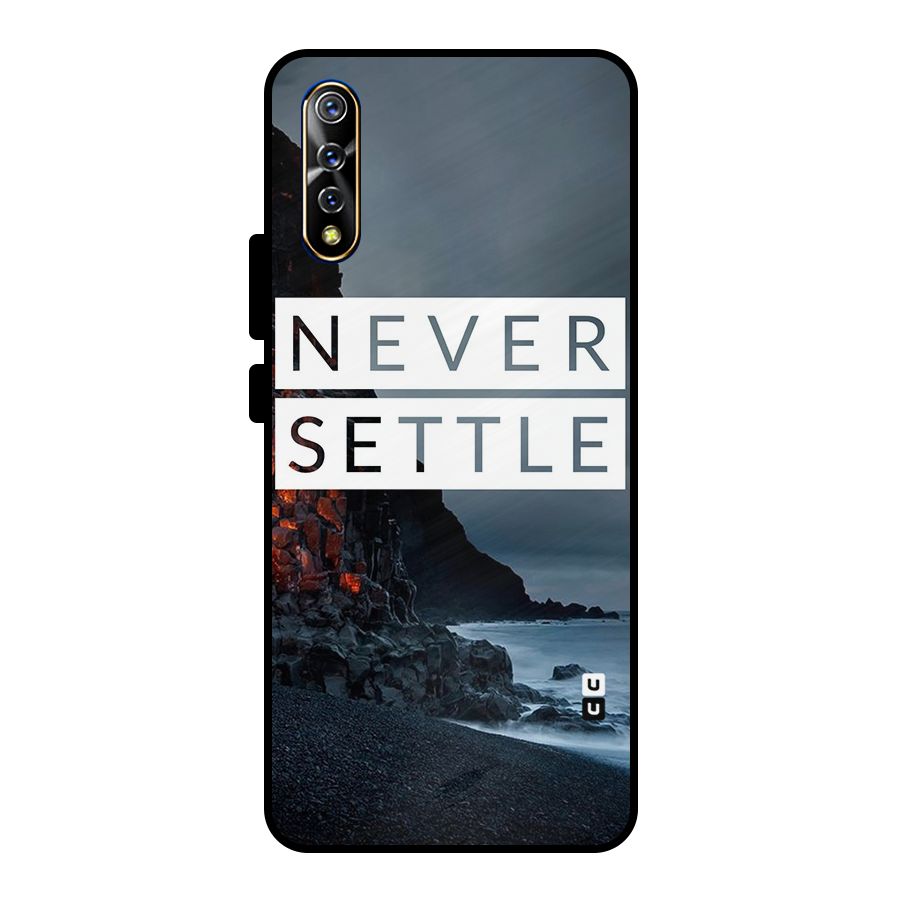 Never Settle Dark Beach Metal Back Case for Vivo S1