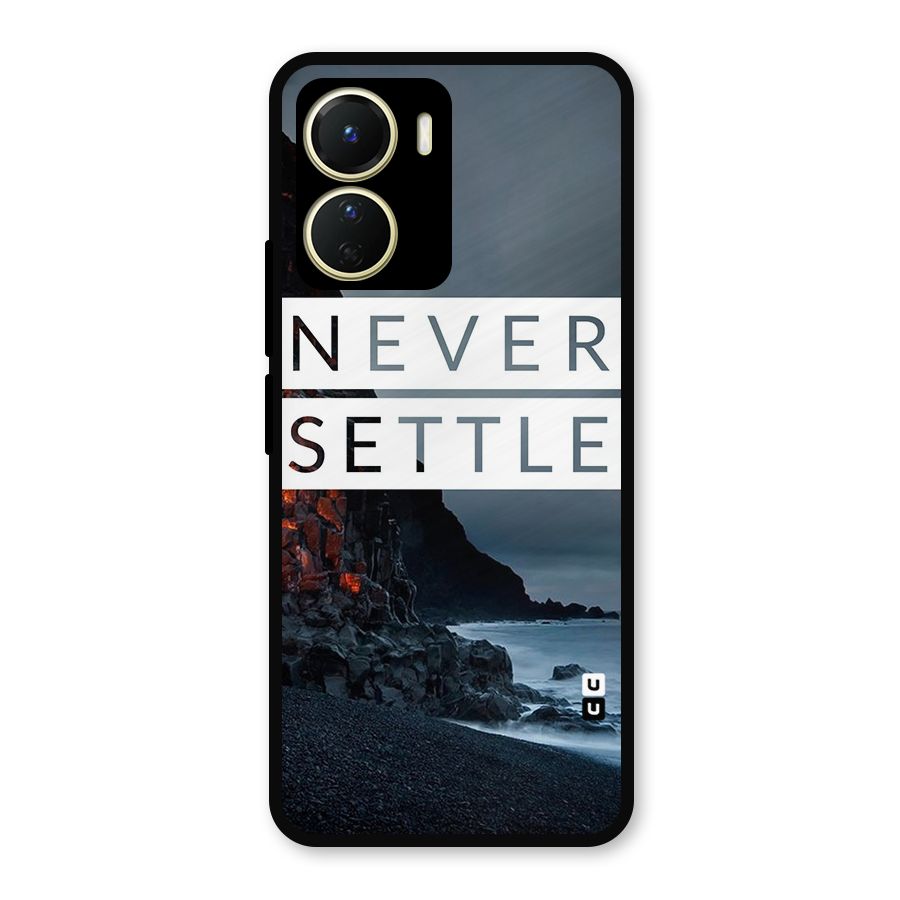 Never Settle Dark Beach Metal Back Case for Vivo T2x