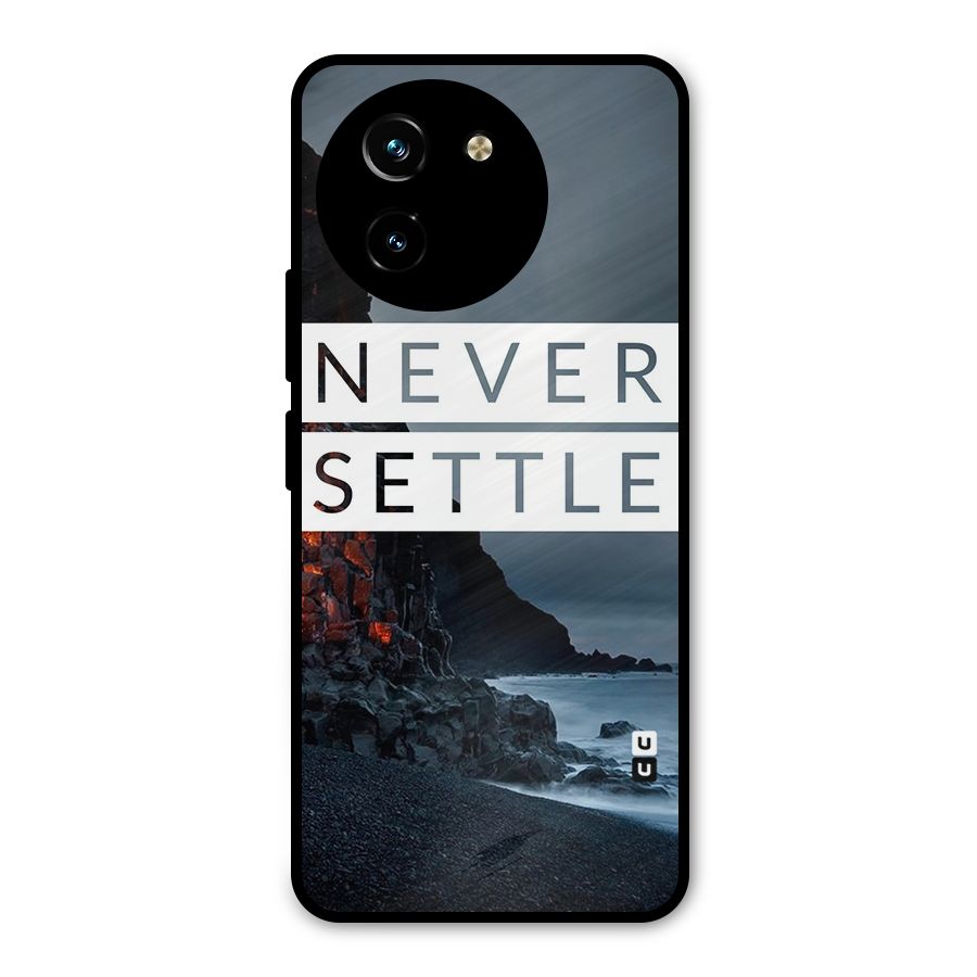 Never Settle Dark Beach Metal Back Case for Vivo T3x