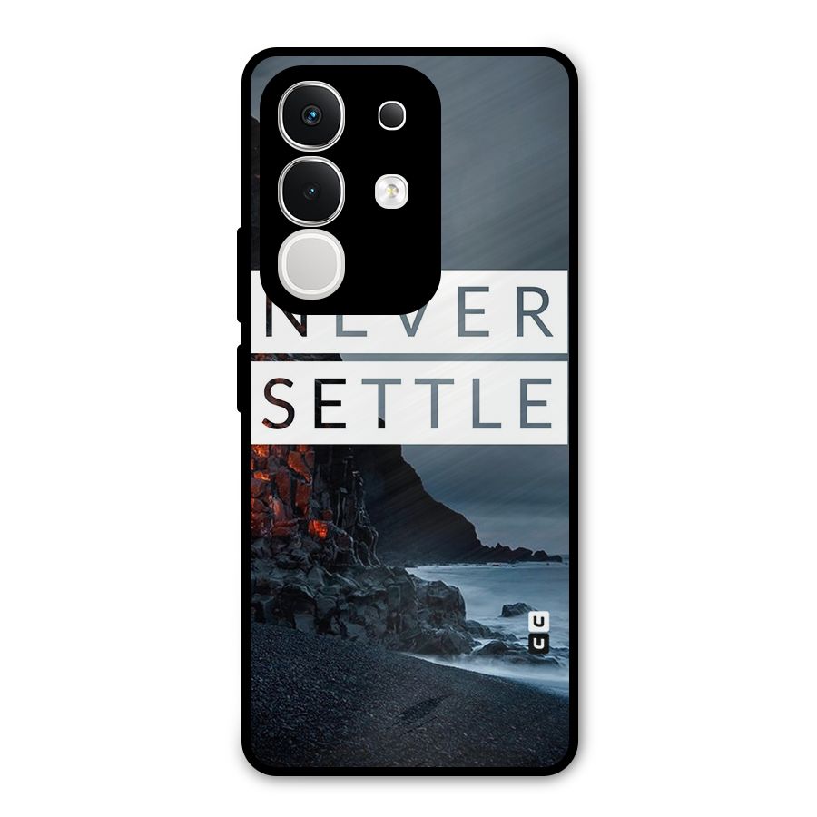 Never Settle Dark Beach Metal Back Case for Vivo T4x