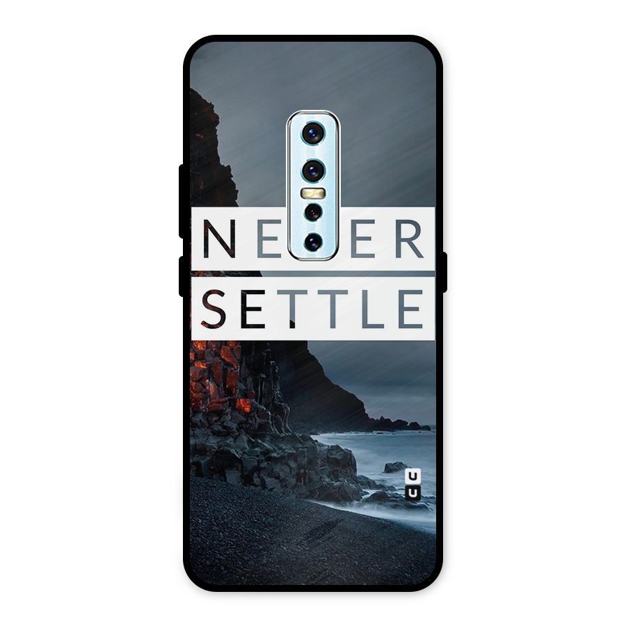 Never Settle Dark Beach Metal Back Case for Vivo V17 Pro