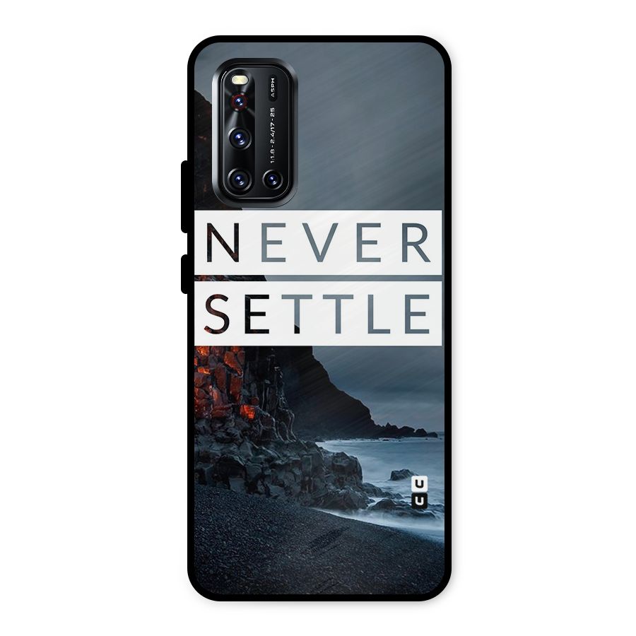 Never Settle Dark Beach Metal Back Case for Vivo V19