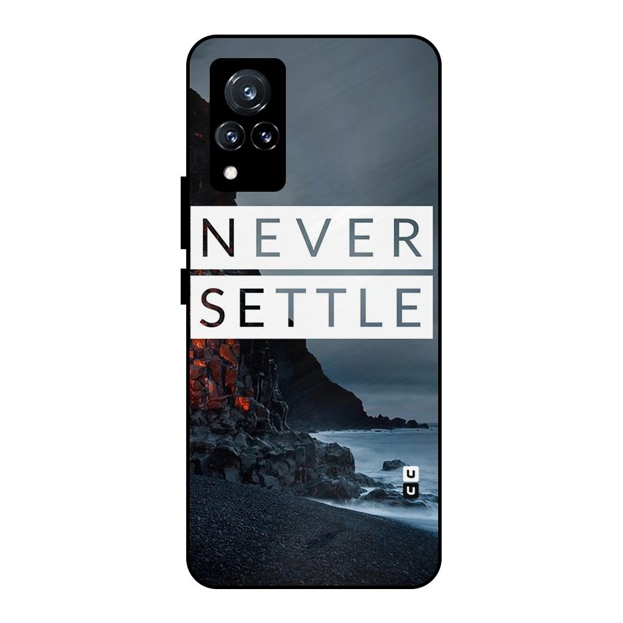Never Settle Dark Beach Metal Back Case for Vivo V21 5G