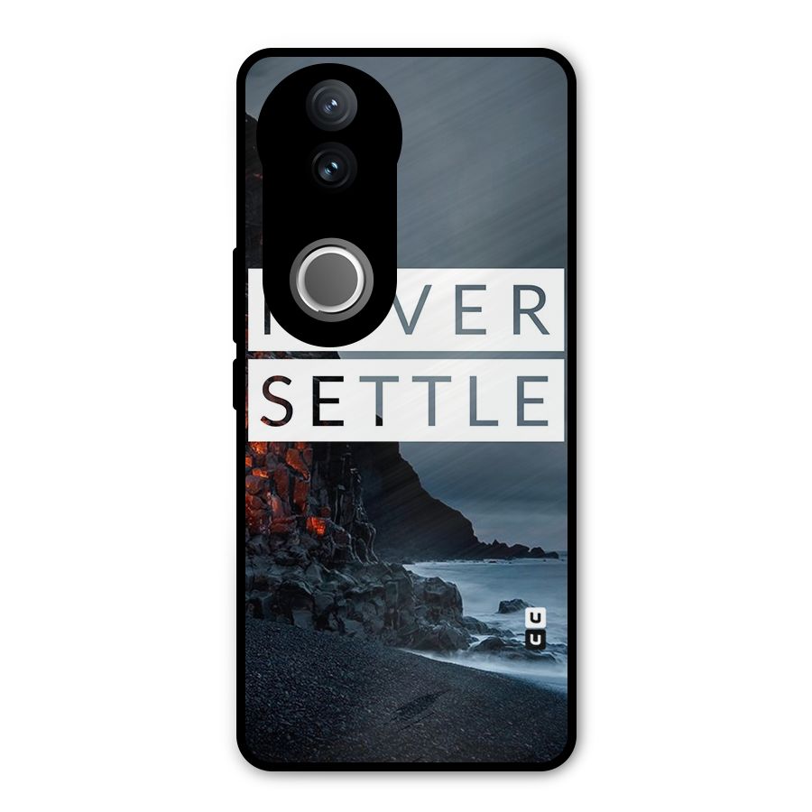 Never Settle Dark Beach Metal Back Case for Vivo V50