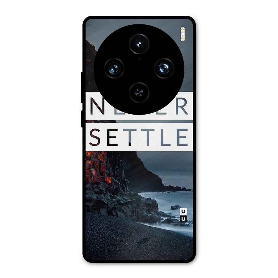 Never Settle Dark Beach Metal Back Case for Vivo X100 Pro