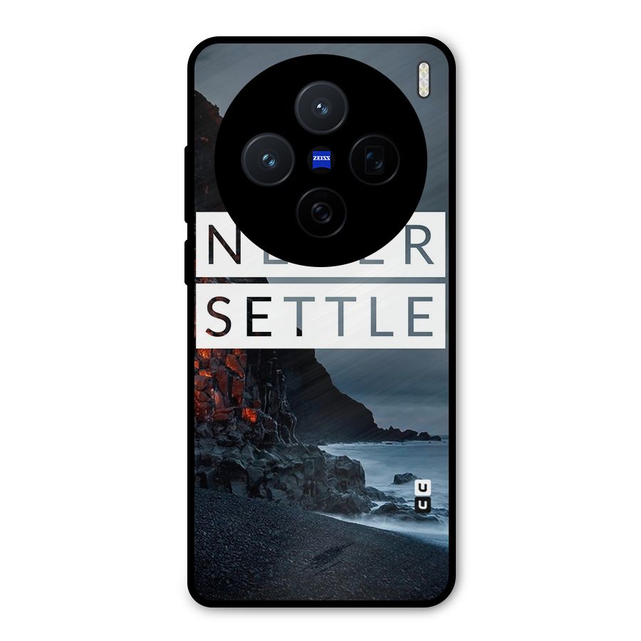 Never Settle Dark Beach Metal Back Case for Vivo X200