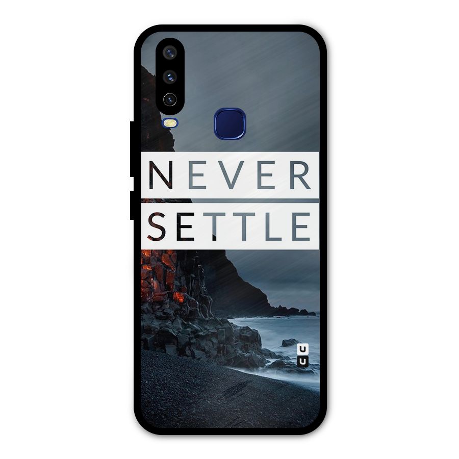 Never Settle Dark Beach Metal Back Case for Vivo Y15