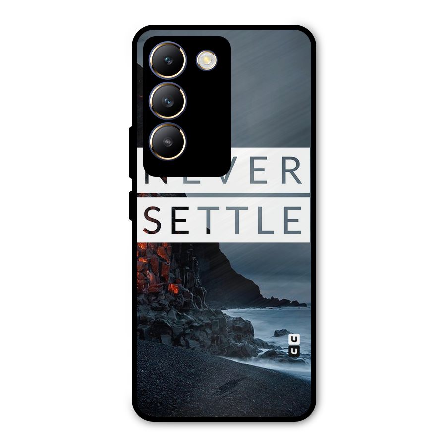 Never Settle Dark Beach Metal Back Case for Vivo Y200e