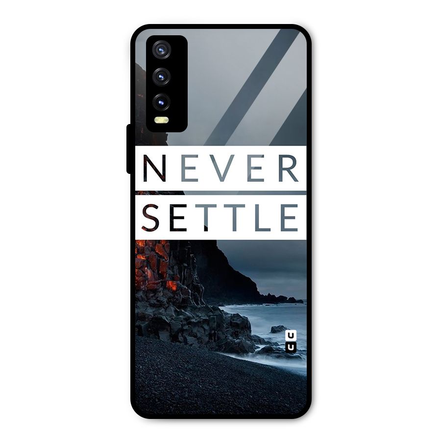 Never Settle Dark Beach Metal Back Case for Vivo Y20g