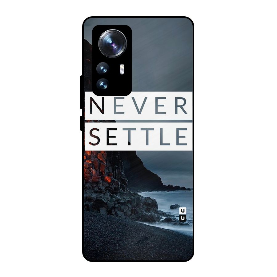 Never Settle Dark Beach Metal Back Case for Xiaomi 12 Pro