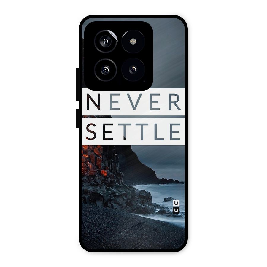Never Settle Dark Beach Metal Back Case for Xiaomi 14