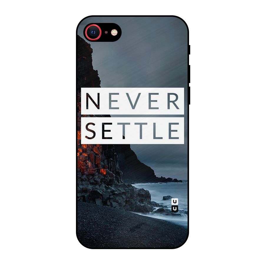 Never Settle Dark Beach Metal Back Case for iPhone 7
