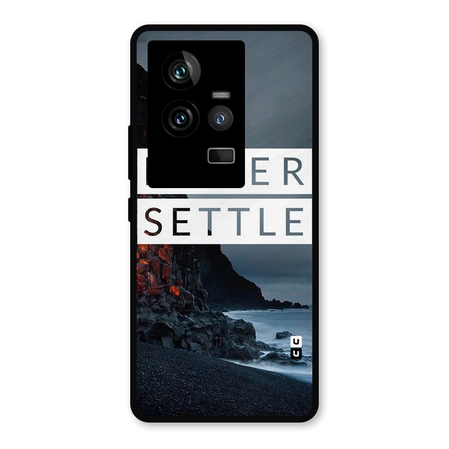 Never Settle Dark Beach Metal Back Case for iQOO 11 5G