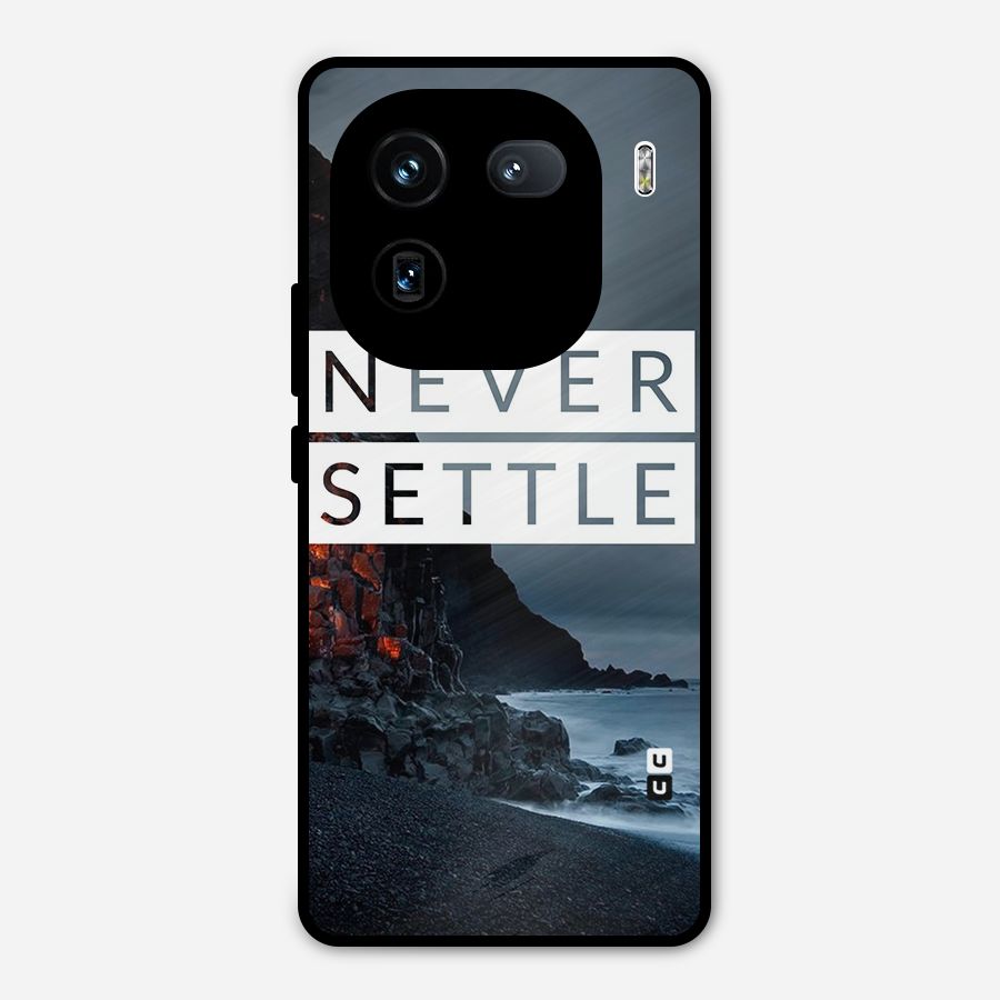 Never Settle Dark Beach Metal Back Case for iQOO 12