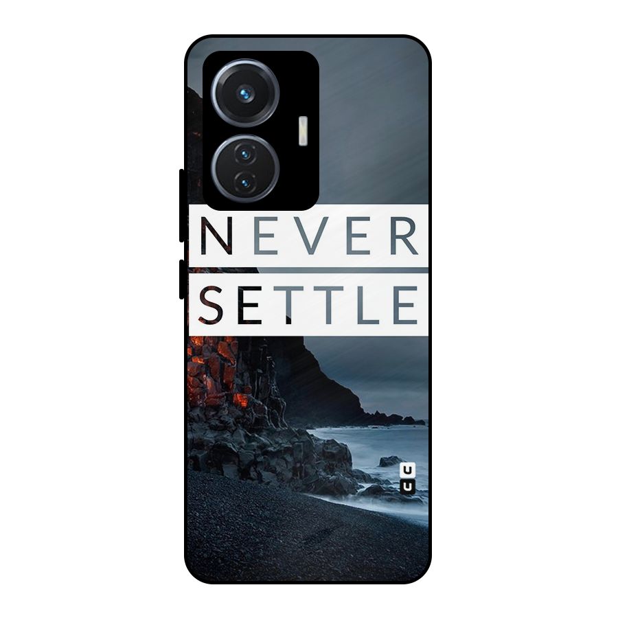Never Settle Dark Beach Metal Back Case for iQOO Z6 44W