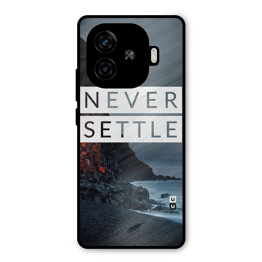 Never Settle Dark Beach Metal Back Case for iQOO Z9 Turbo