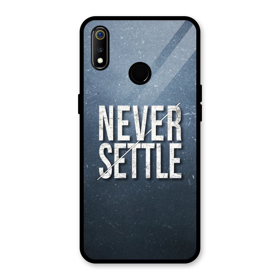 Never Settle Glass Back Case for Realme 3i