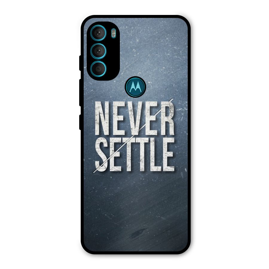 Never Settle Metal Back Case for Moto G71 5G