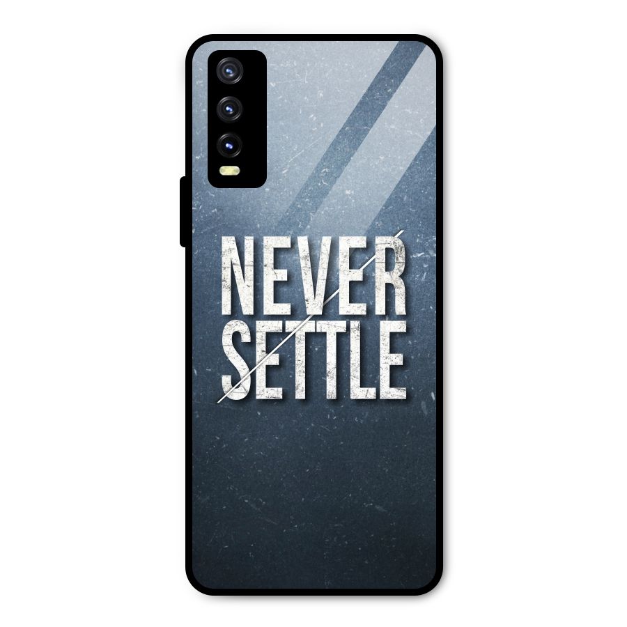 Never Settle Metal Back Case for Vivo Y20 2021