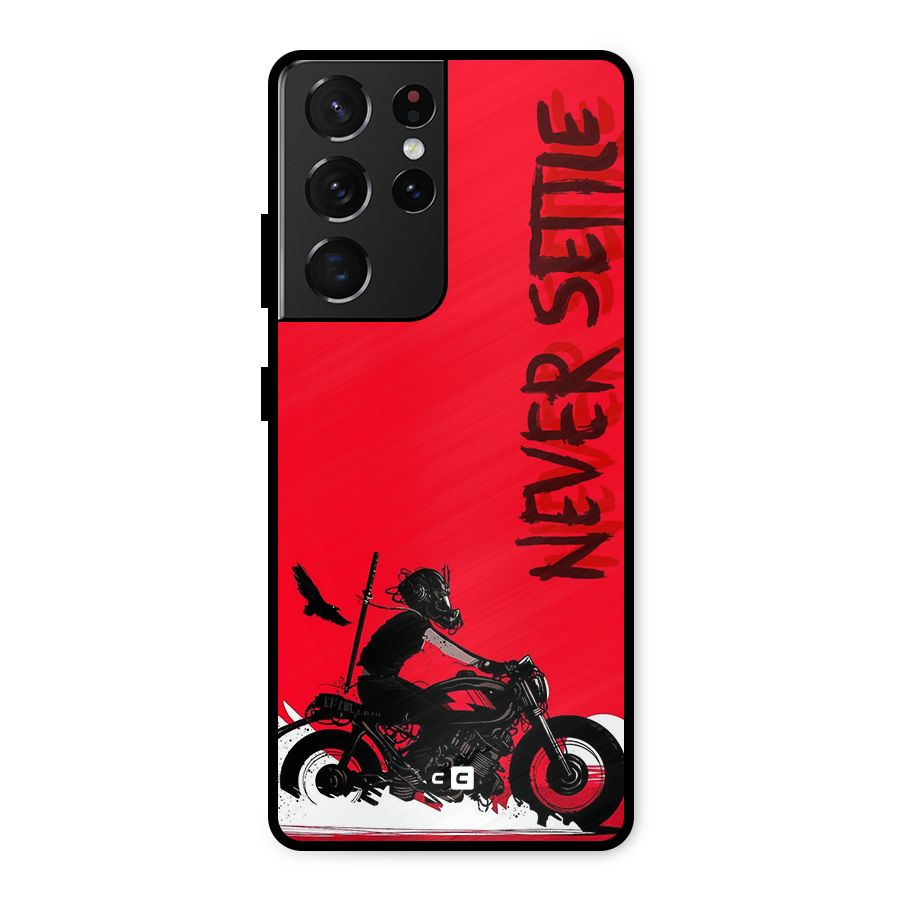 Never Settle Ride Metal Back Case for Galaxy S21 Ultra 5G