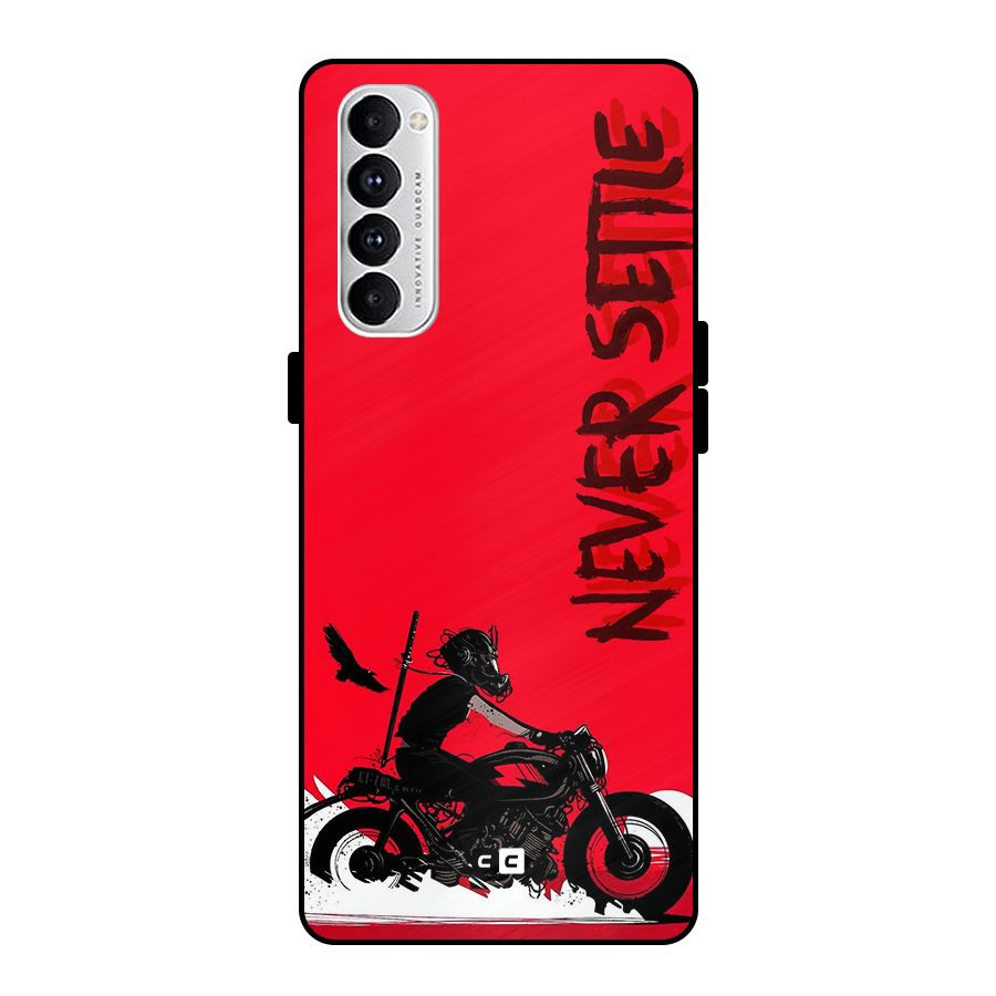 Never Settle Ride Metal Back Case for Oppo Reno4 Pro