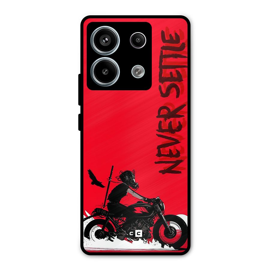 Never Settle Ride Metal Back Case for Redmi Note 13 Pro 5G