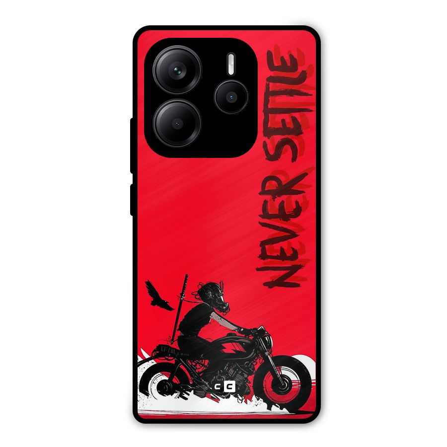 Never Settle Ride Metal Back Case for Redmi Note 14 5G