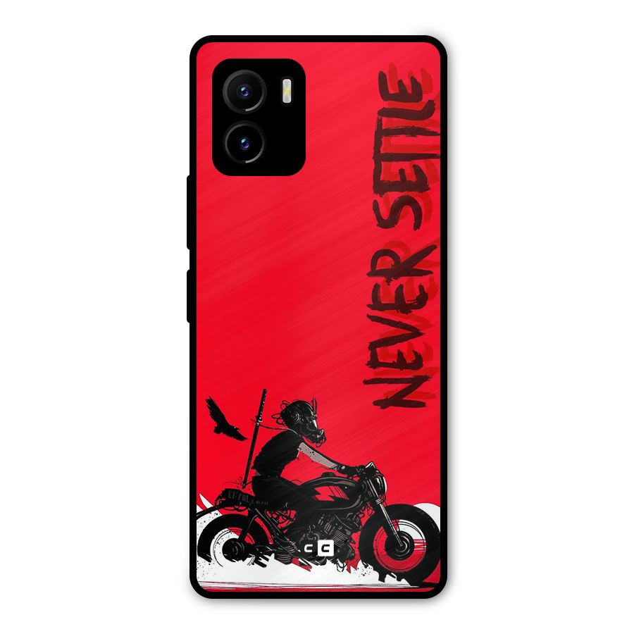 Never Settle Ride Metal Back Case for Vivo Y15s