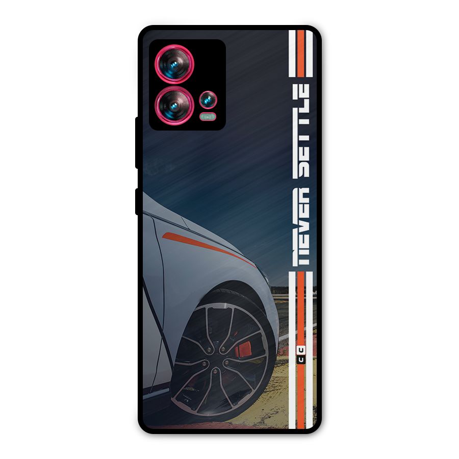 Never Settle SuperCar Metal Back Case for Motorola Edge 30 Fusion