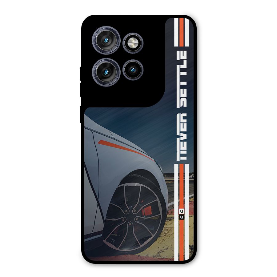 Never Settle SuperCar Metal Back Case for Motorola Edge 50 Neo
