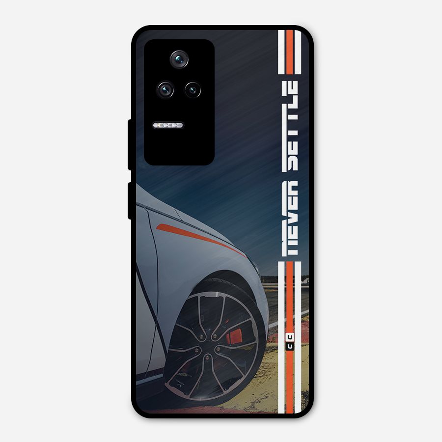 Never Settle SuperCar Metal Back Case for Poco F4 5G