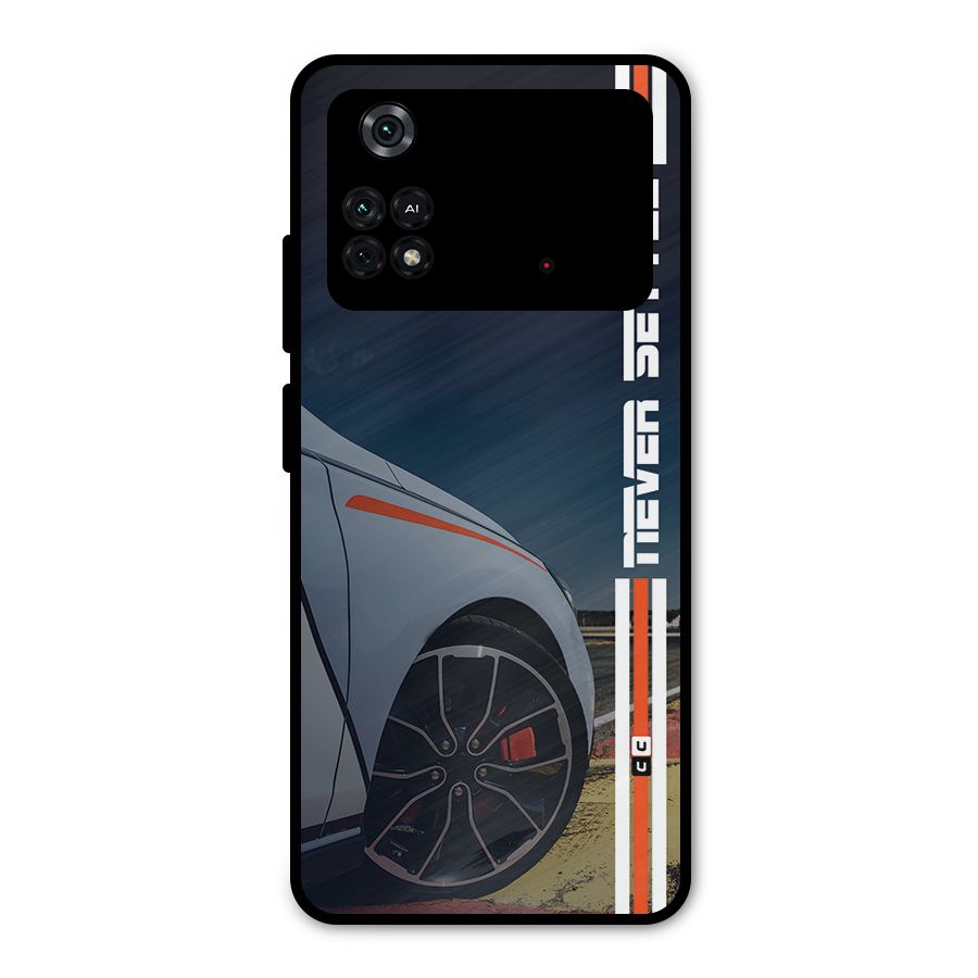 Never Settle SuperCar Metal Back Case for Poco M4 Pro 4G
