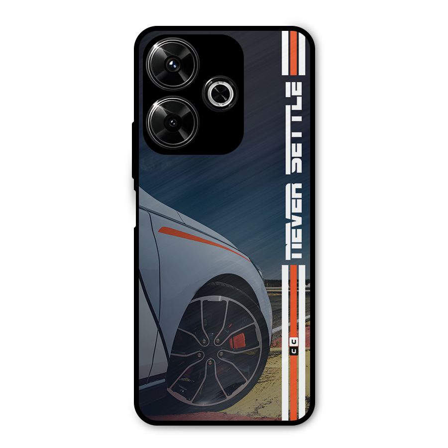 Never Settle SuperCar Metal Back Case for Poco M6 Plus